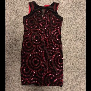 JAX Sequined Velvet Sheath Cocktail Dress